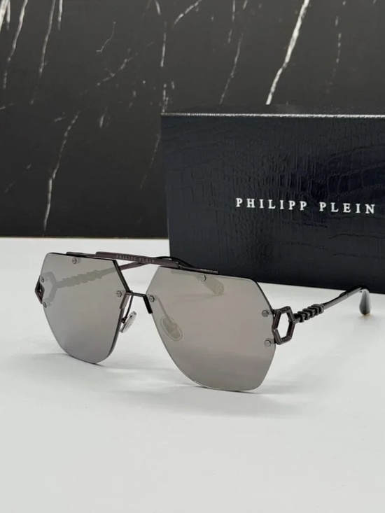 Philipp Plein Sleek Black/Grey Silver Mirror Unisex Sunglasses 66-11-135 main image 8